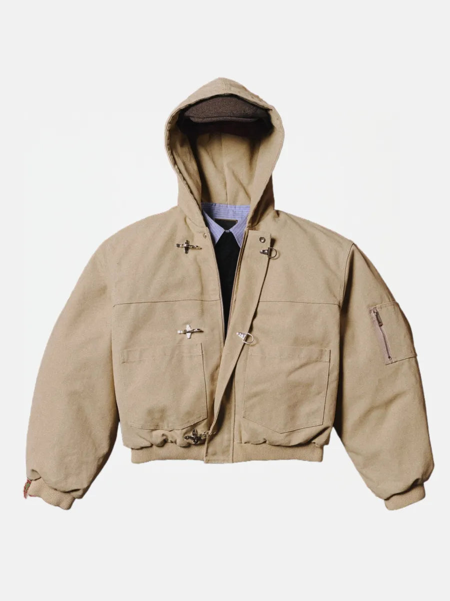 15OZ INDIGO CANVAS CLASP BOMBER JACKET