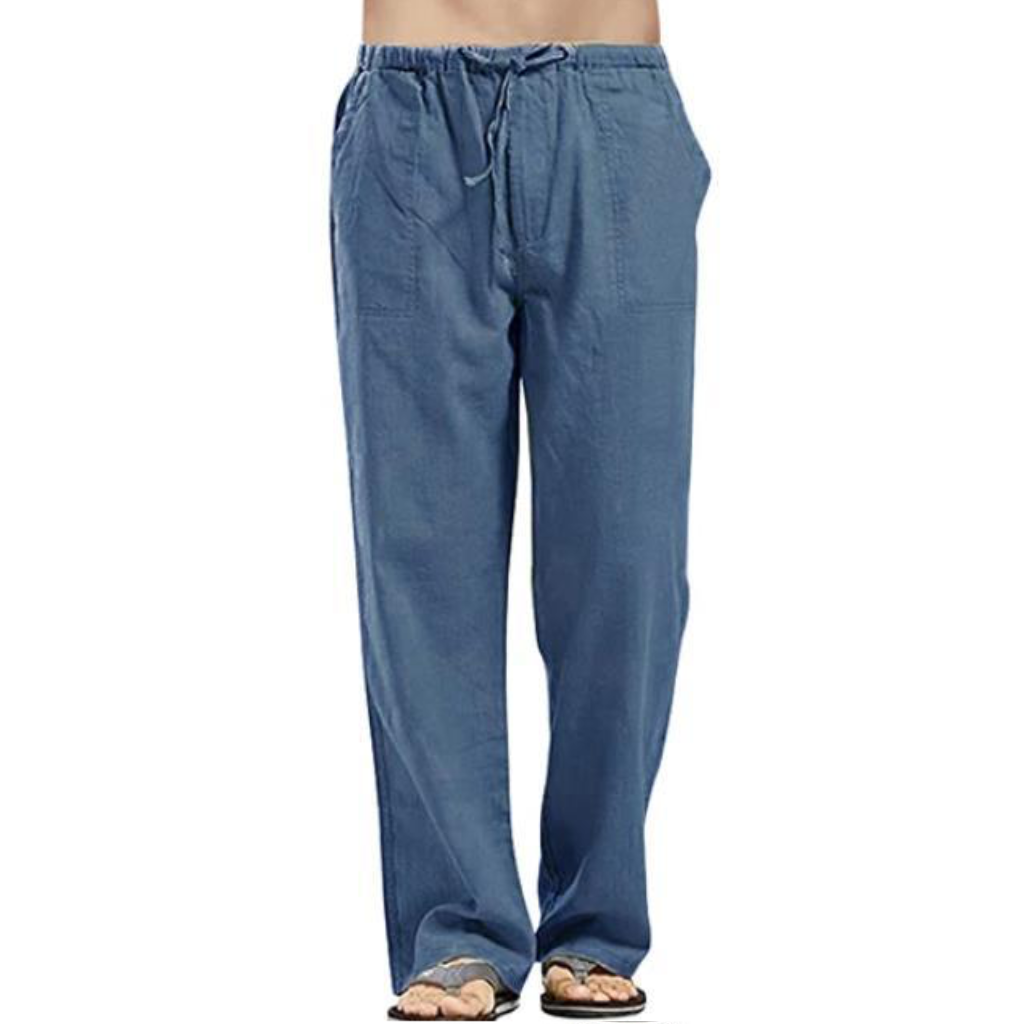 COOFANDY New York Fashion Week Linen Yoga Elastic Beach Vacation Pants Cotton Fabric Bottom Breathable Drawstring Light Loose Comfort Fit Adjustable Summer Trouser