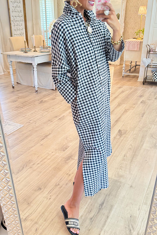 Gingham Seersucker Maxi Dress